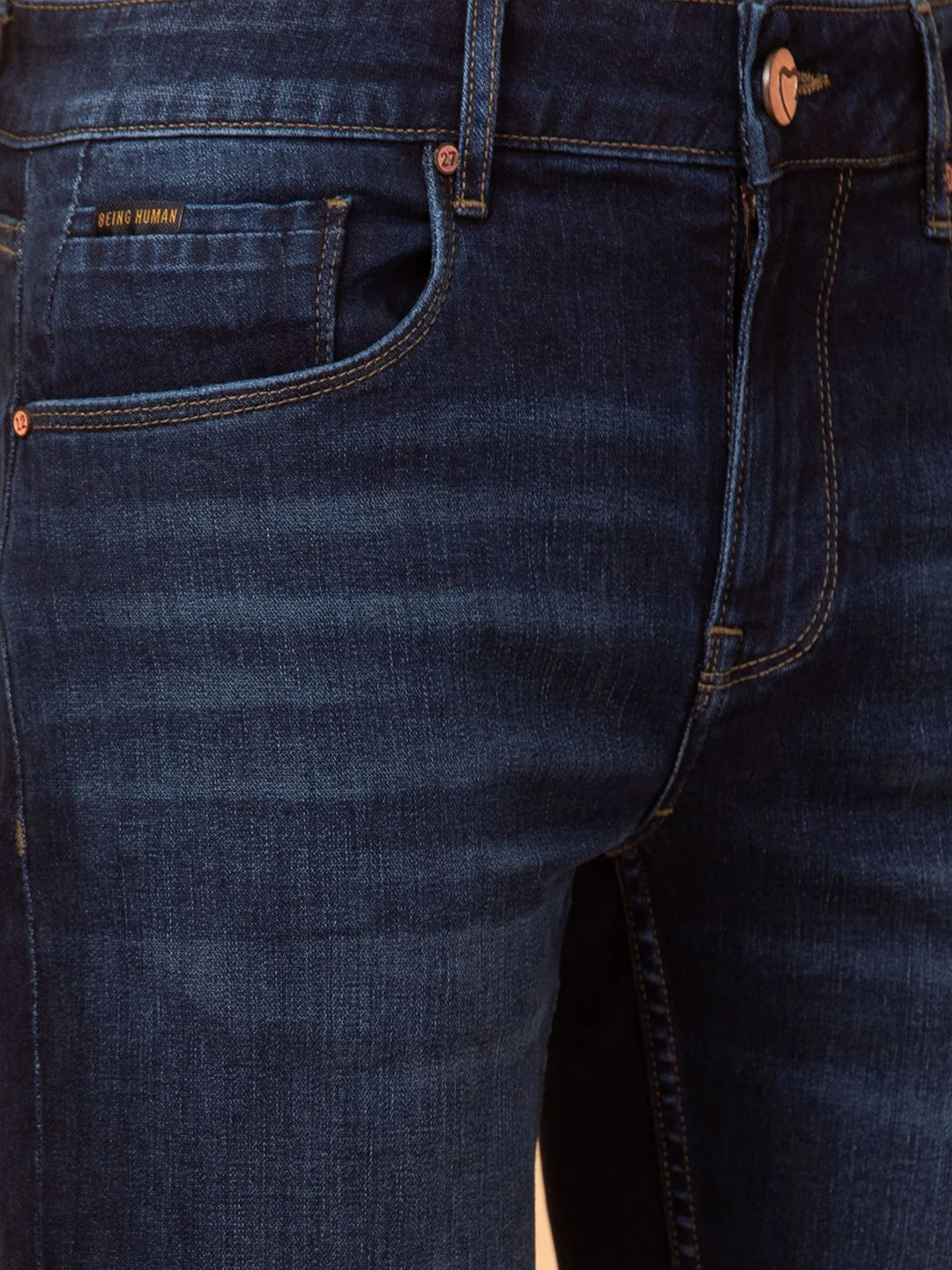 Being Human Men Slim Fit Mid-Rise Light Fade Jeans - Image 5