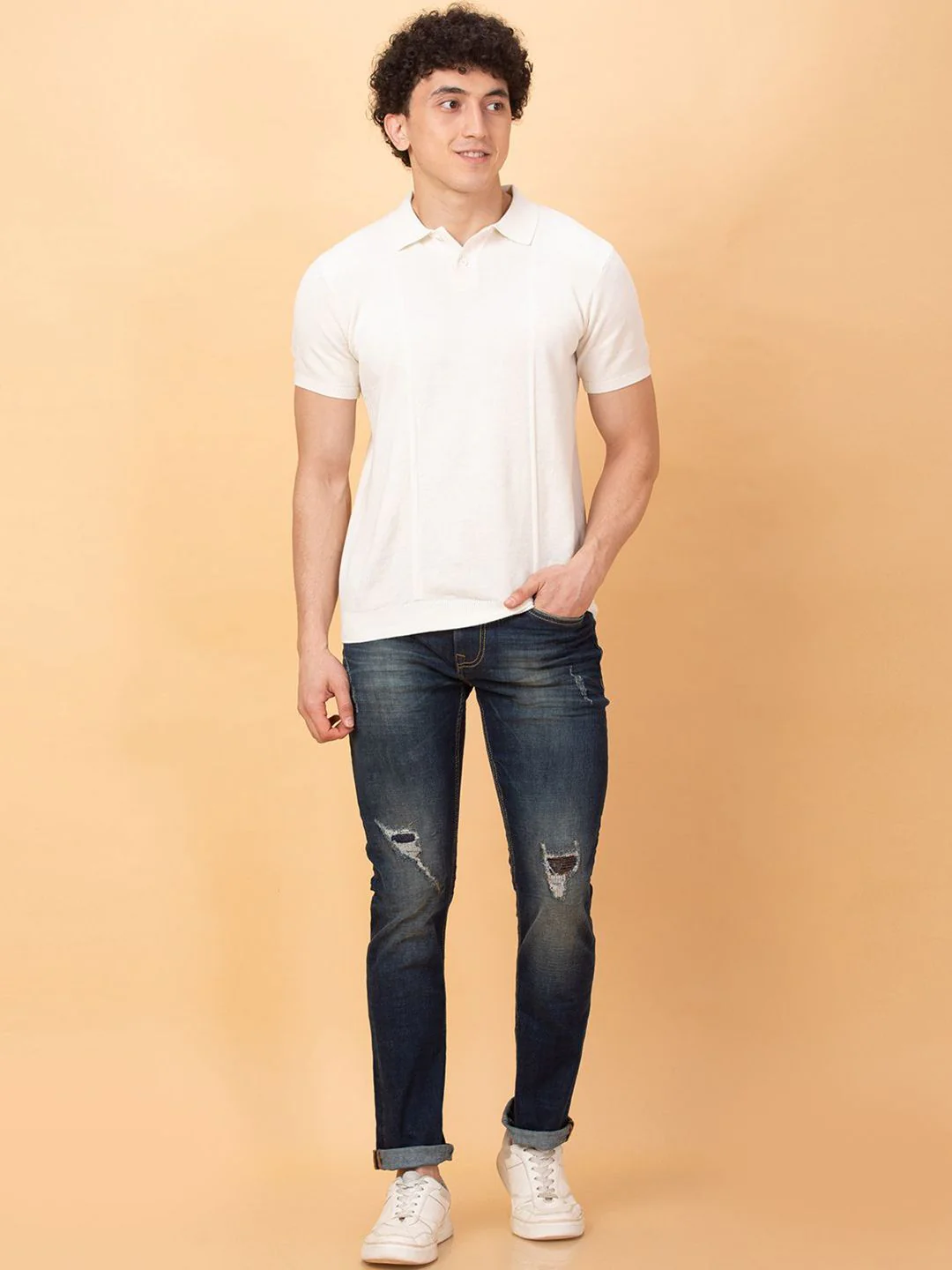 Being Human Men Slim Fit Mildly Distressed Heavy Fade Stretchable Jeans - Image 5