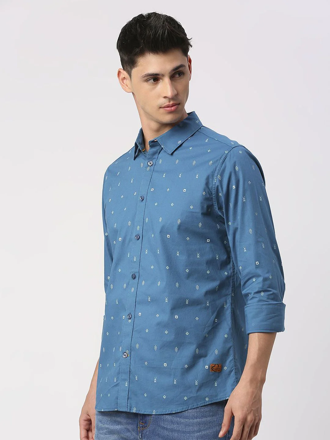 Being Human Men Slim Fit Opaque Geometric Printed Casual Shirt - Image 5