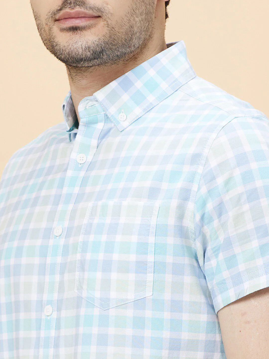 Being Human Men Slim Fit Tartan Checks Button-Down Collar Opaque Checked Casual Shirt - Image 2