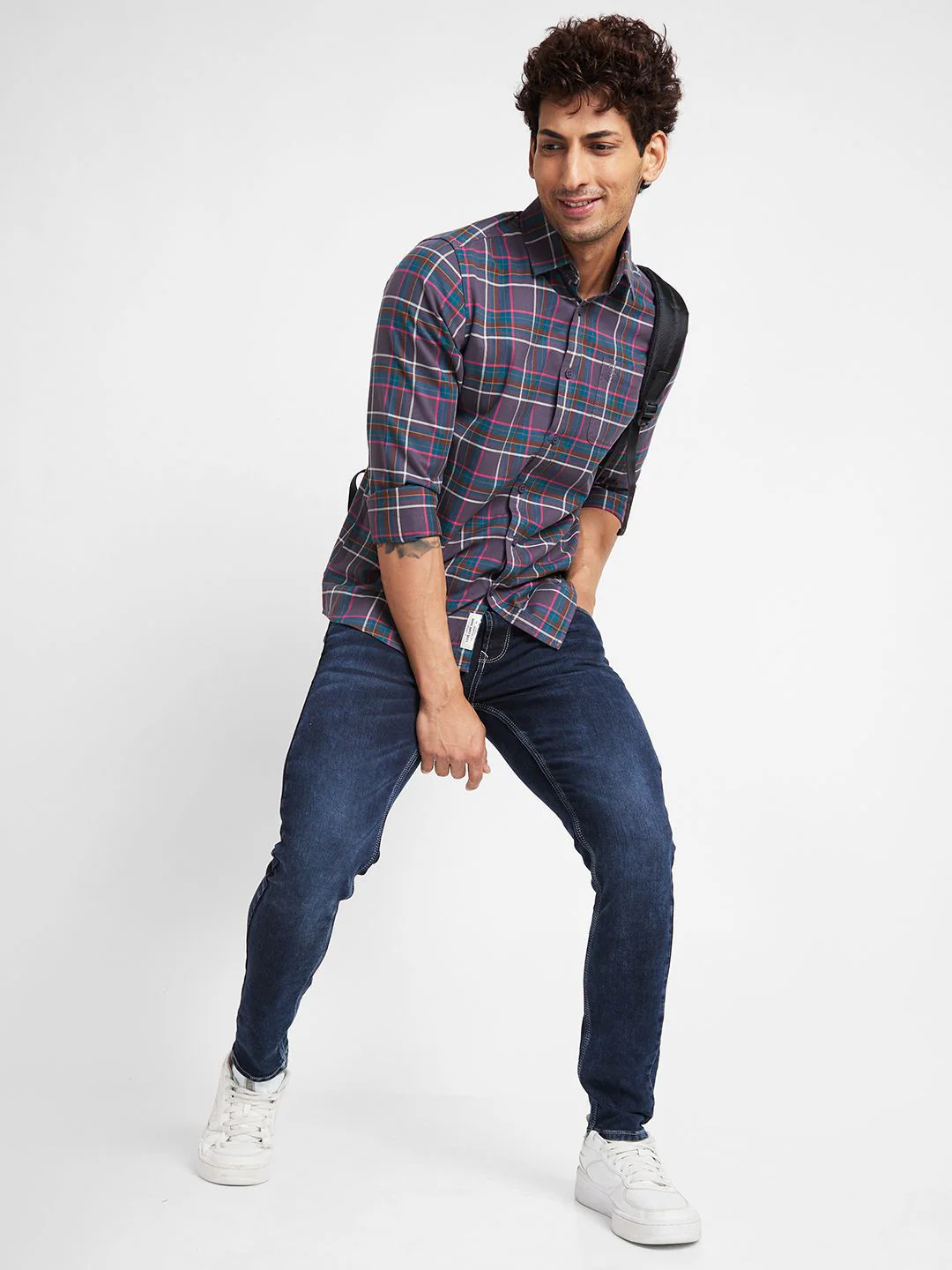 Being Human Men Slim Fit Tartan Checks Opaque Checked Casual Shirt - Image 6