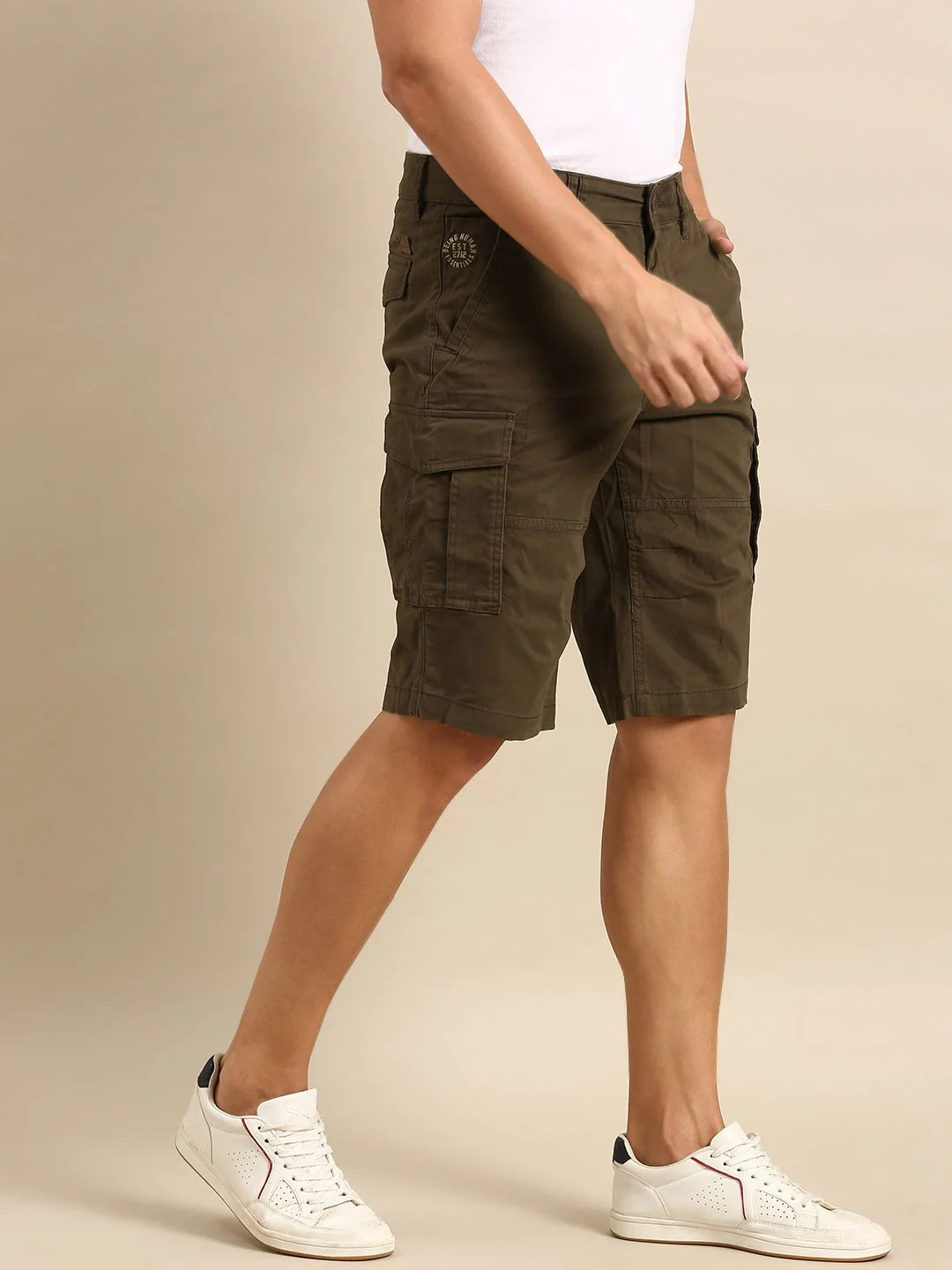 Being Human Men Solid Mid Rise Cargo Shorts - Image 2
