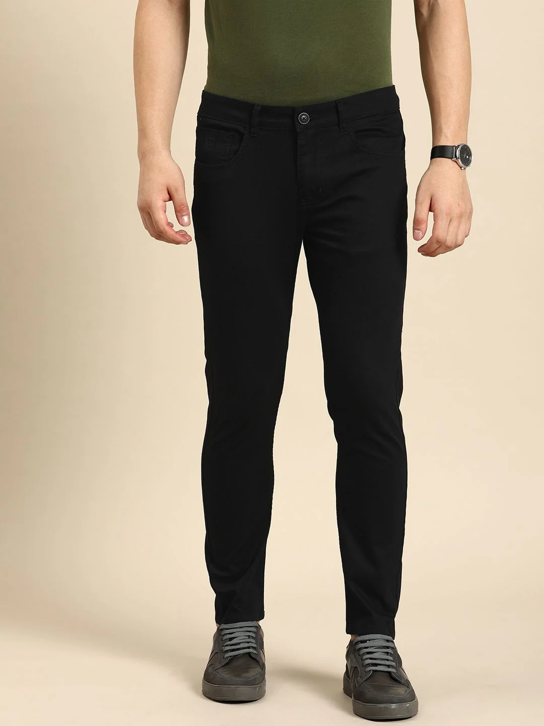 Being Human Men Solid Mid-Rise Regular Fit Chinos - Image 2