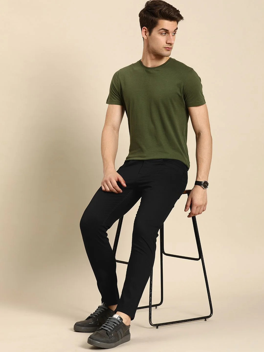Being Human Men Solid Mid-Rise Regular Fit Chinos - Image 5