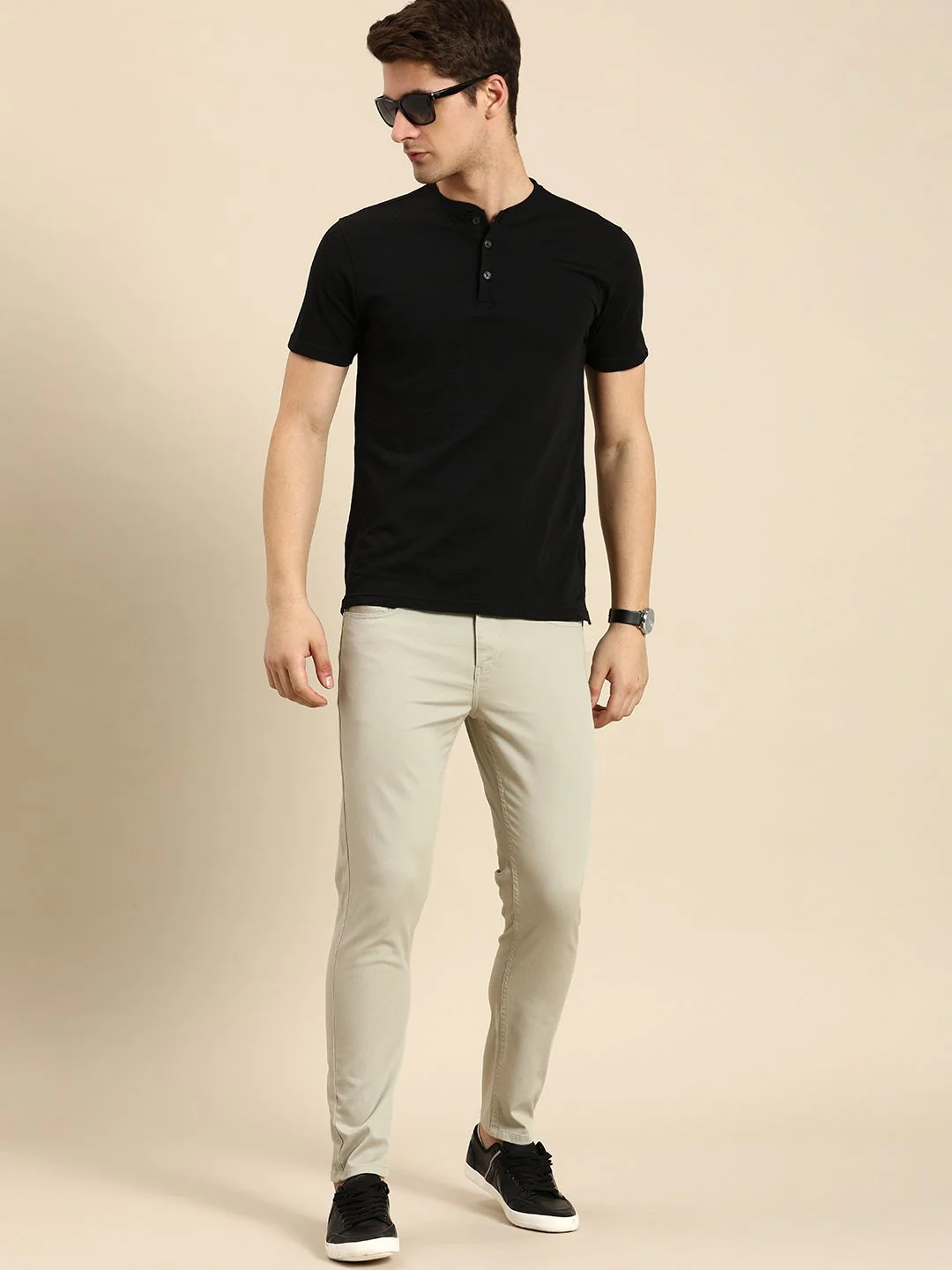 Being Human Men Solid Mid-Rise Regular Fit Chinos - Image 5