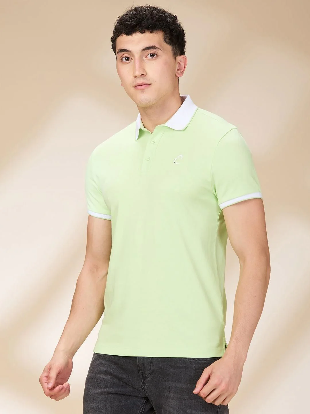 Being Human Men Solid Polo Collar Cotton Slim Fit T-shirt - Image 3