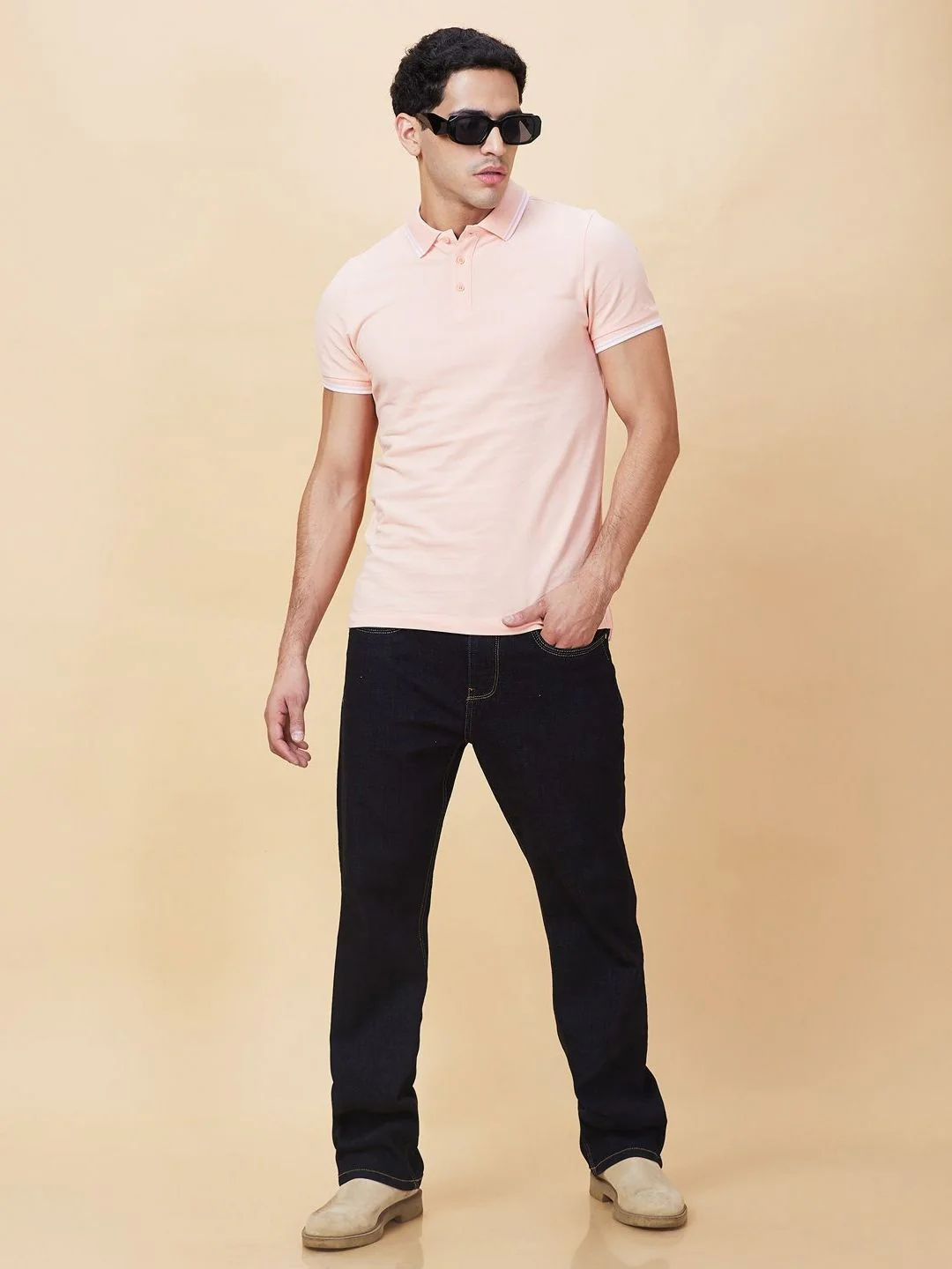 Being Human Men Solid Polo Collar Cotton T-shirt - Image 4