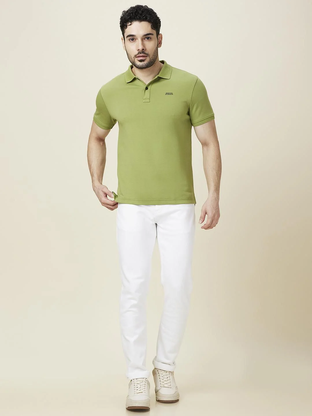 Being Human Men Solid Polo Collar Slim Fit T-shirt - Image 4