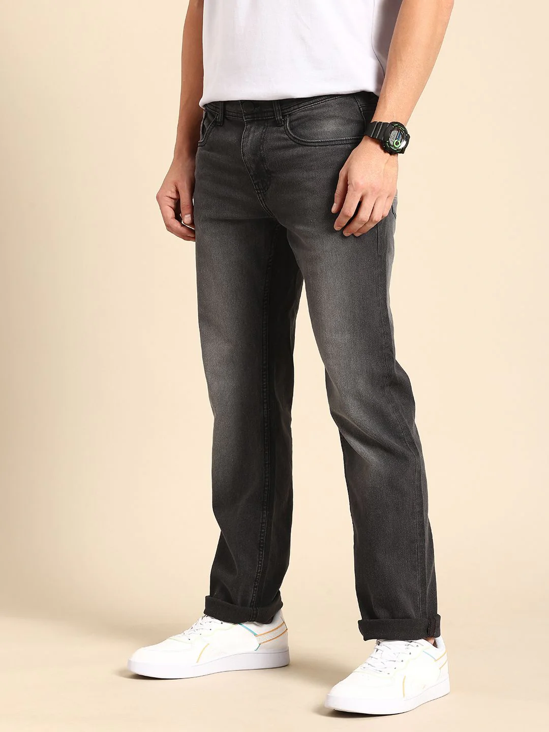 Being Human Men Straight Fit Light Fade Stretchable Jeans - Image 2