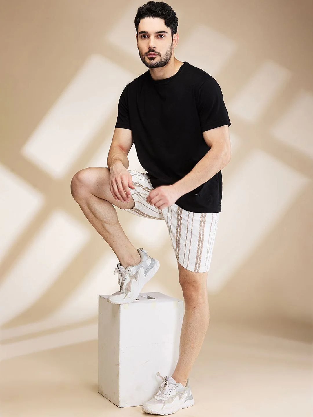 Being Human Men Striped Slim Fit Shorts - Image 4