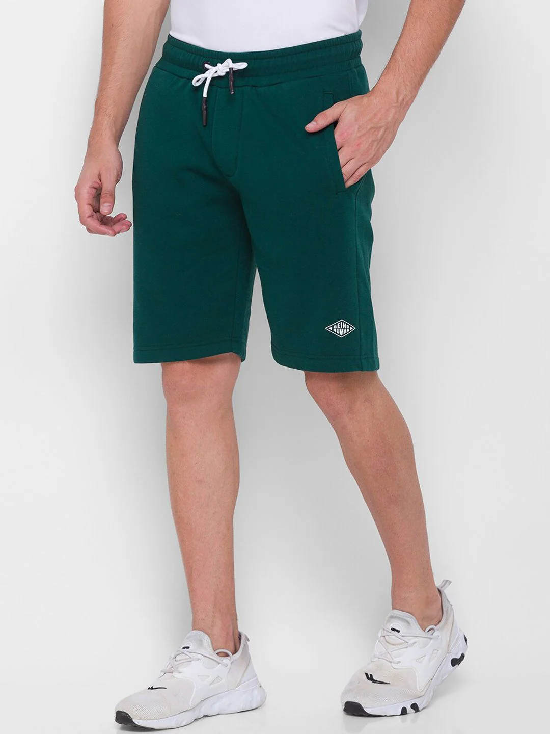 Being Human Men Teal Solid Regular Fit Sports Shorts - Image 2