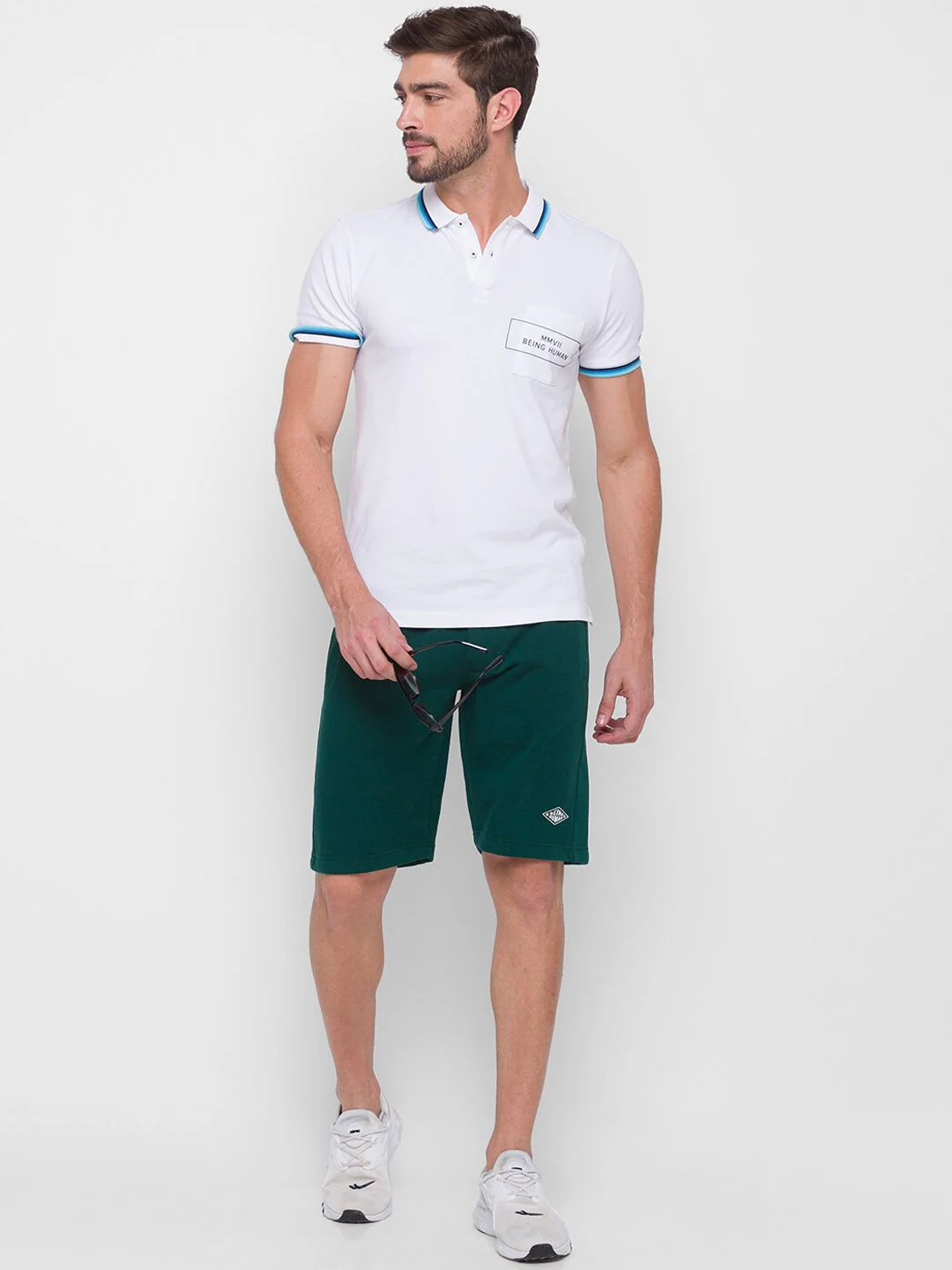 Being Human Men Teal Solid Regular Fit Sports Shorts - Image 5
