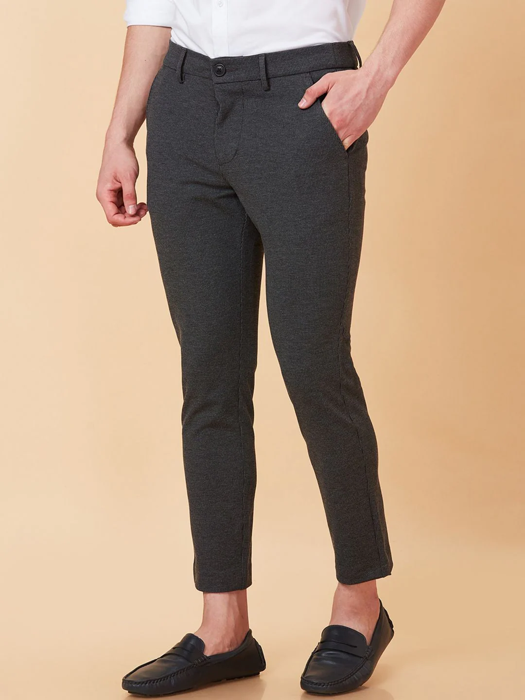 Being Human Men Textured Mid Rise Easy Wash Cotton Chino Trousers - Image 2