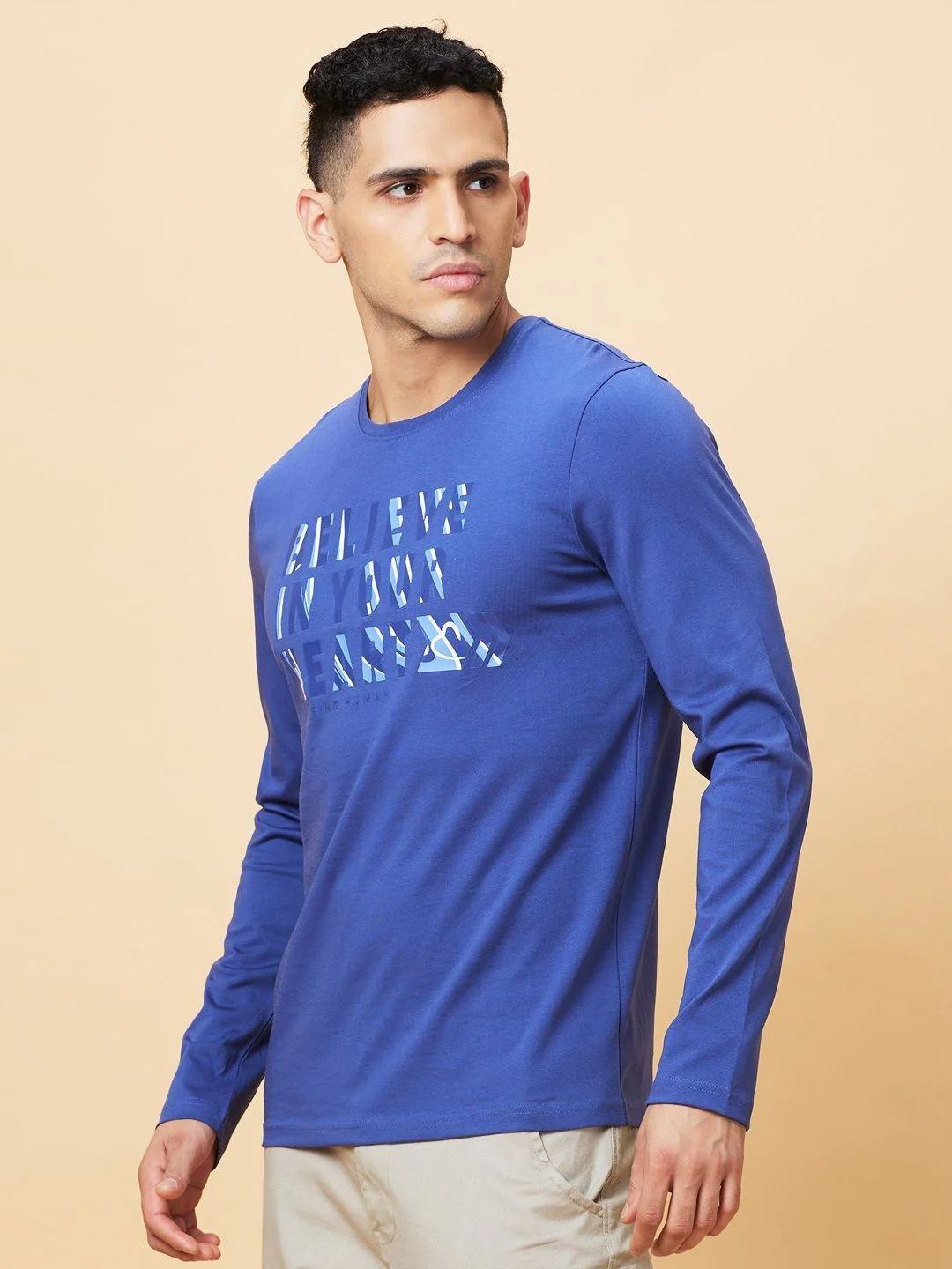Being Human Pure Cotton Typography Printed Applique T-shirt - Image 2