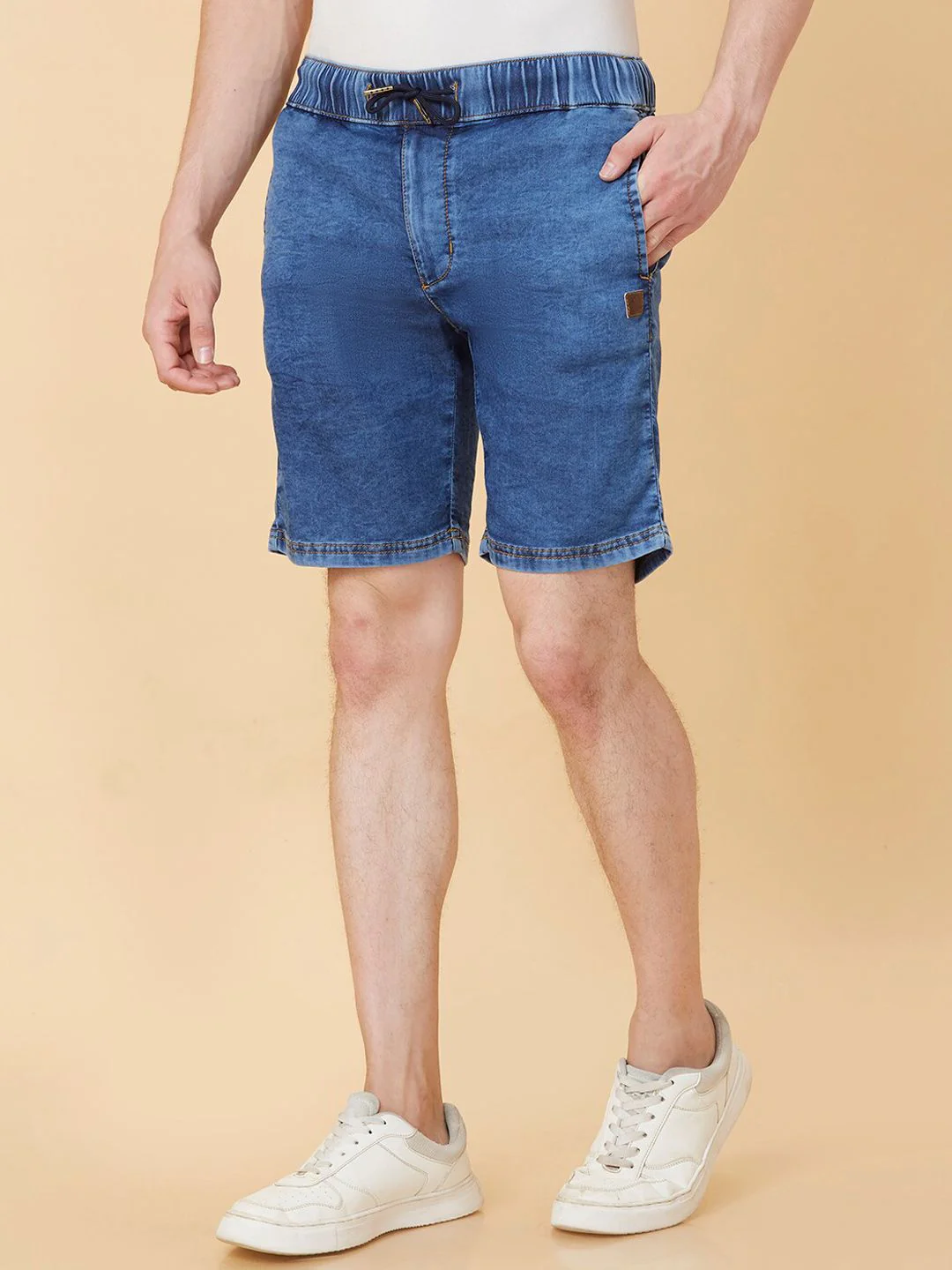 Being Human Men Washed Denim Shorts - Image 2