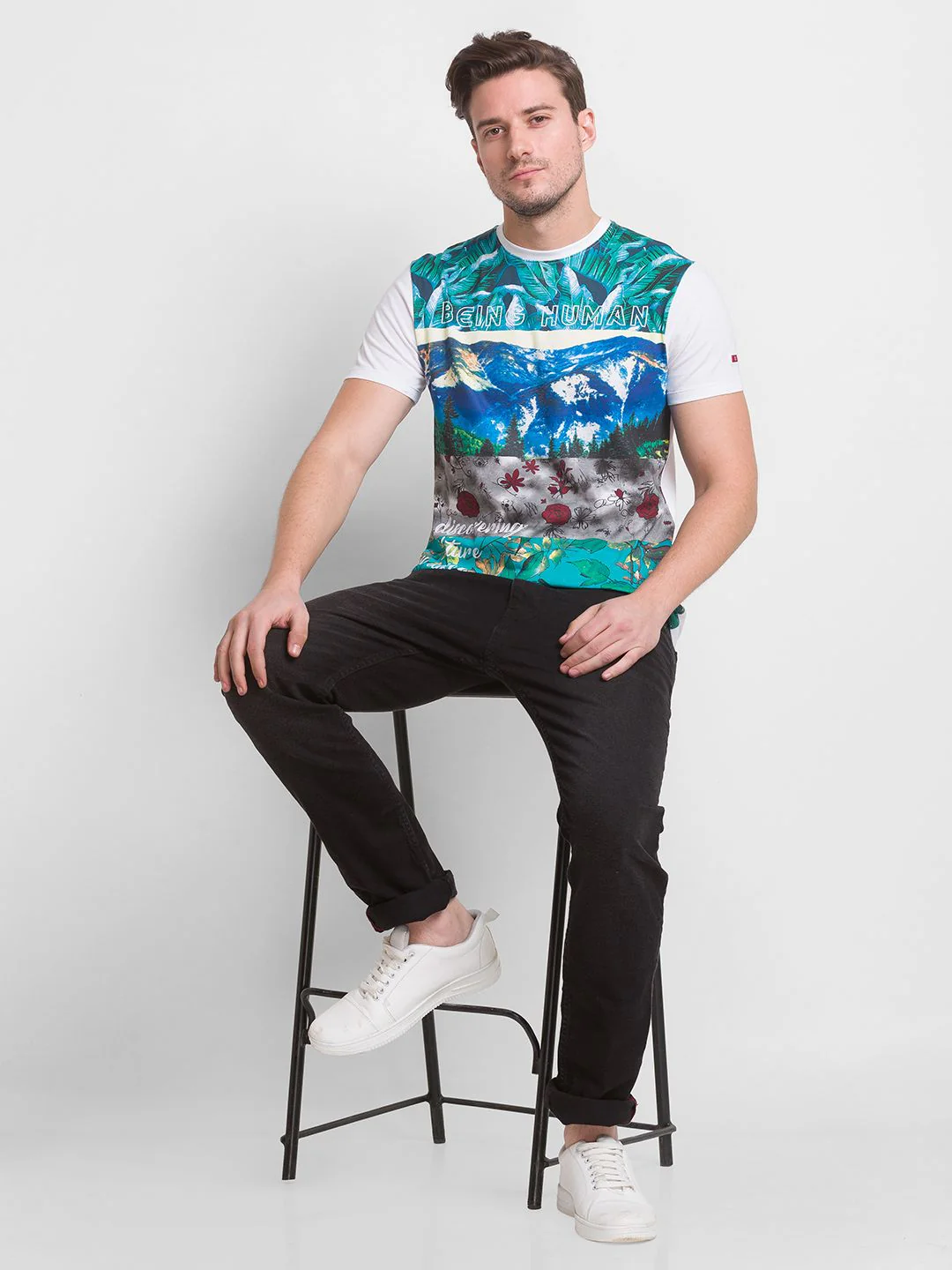 Being Human Men White Printed Cotton  T-shirt - Image 6