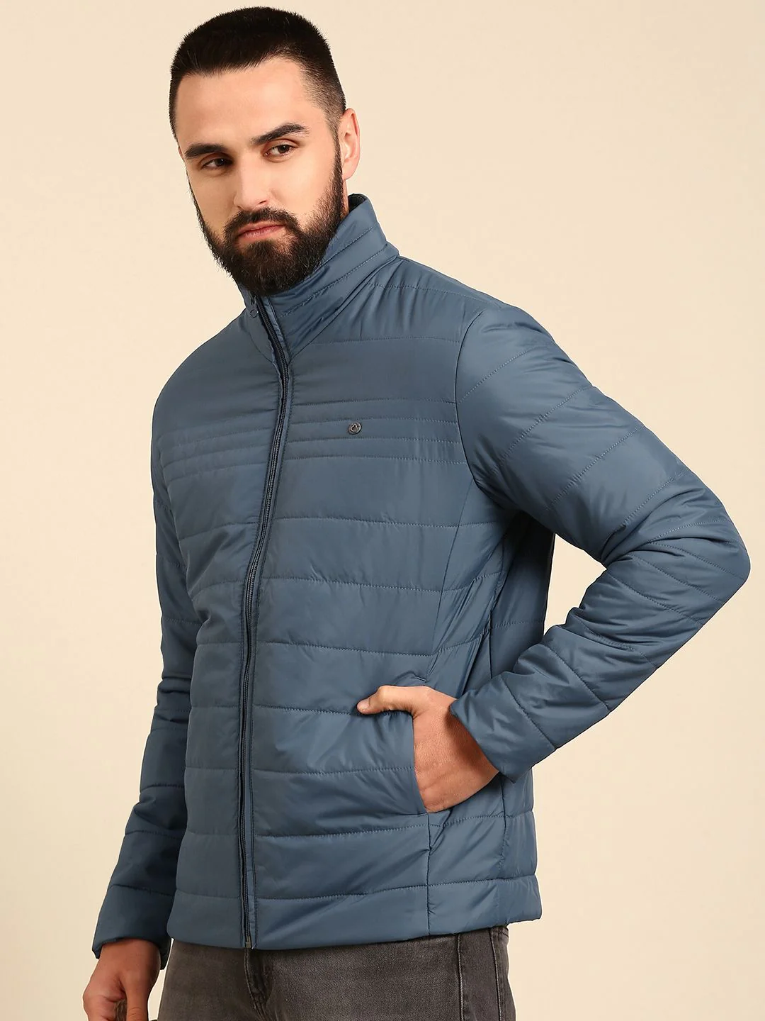 Being Human Mock Collar Padded Jacket - Image 3