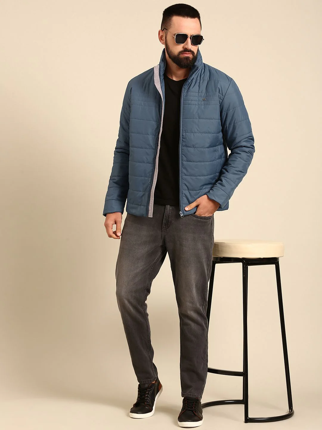 Being Human Mock Collar Padded Jacket - Image 4
