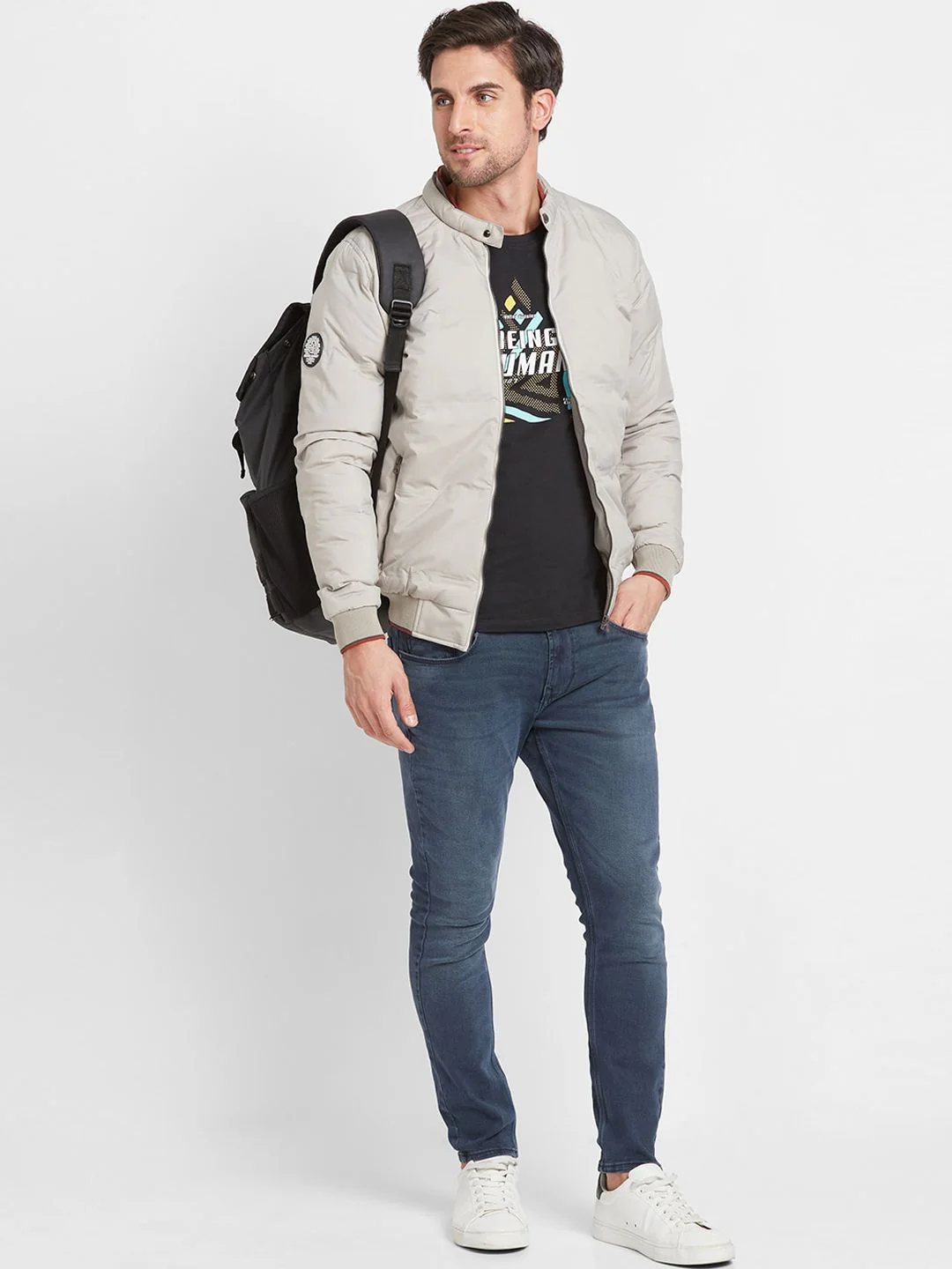 Being Human Mock Collar Puffer Jacket - Image 6