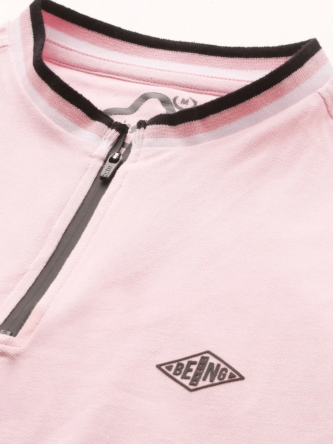 Being Human Mock Collar Pure Cotton T-shirt - Image 2