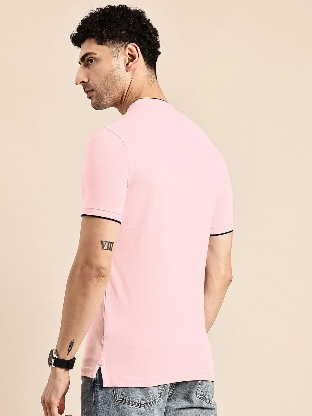 Being Human Mock Collar Pure Cotton T-shirt - Image 5