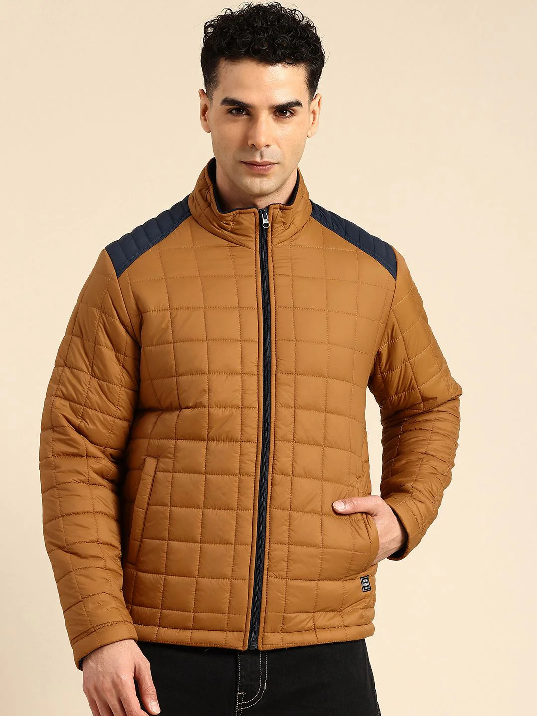 Being Human Mock Collar Quilted Jacket - Image 3