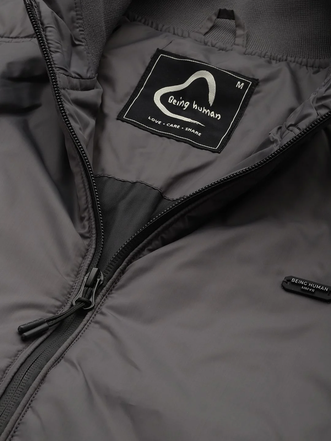 Being Human Padded Jacket with Ribbed Cuffs & Hem - Image 2