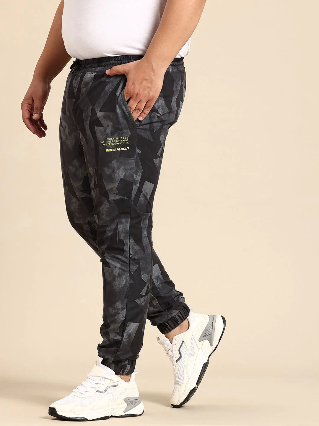 Being Human Plus Size Geometric Printed Joggers - Image 2