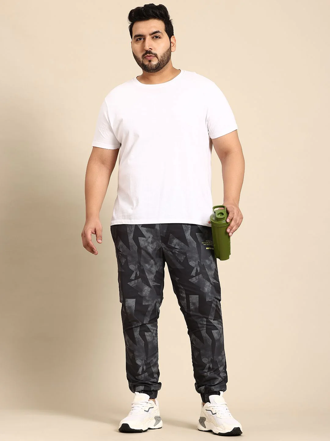 Being Human Plus Size Geometric Printed Joggers - Image 5