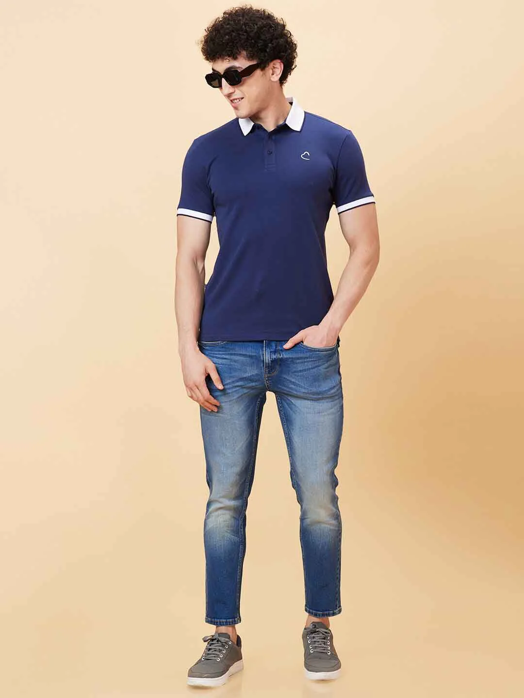 Being Human Polo Collar Cotton Applique T-shirt - Image 6