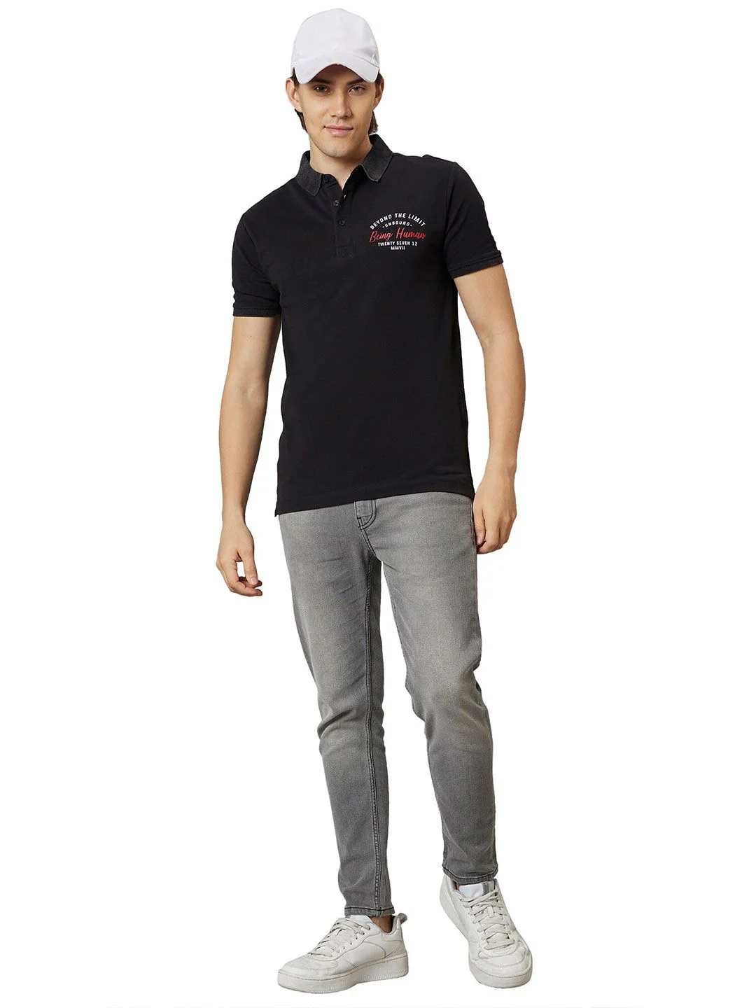Being Human Polo Collar Cotton Regular T-shirt - Image 4