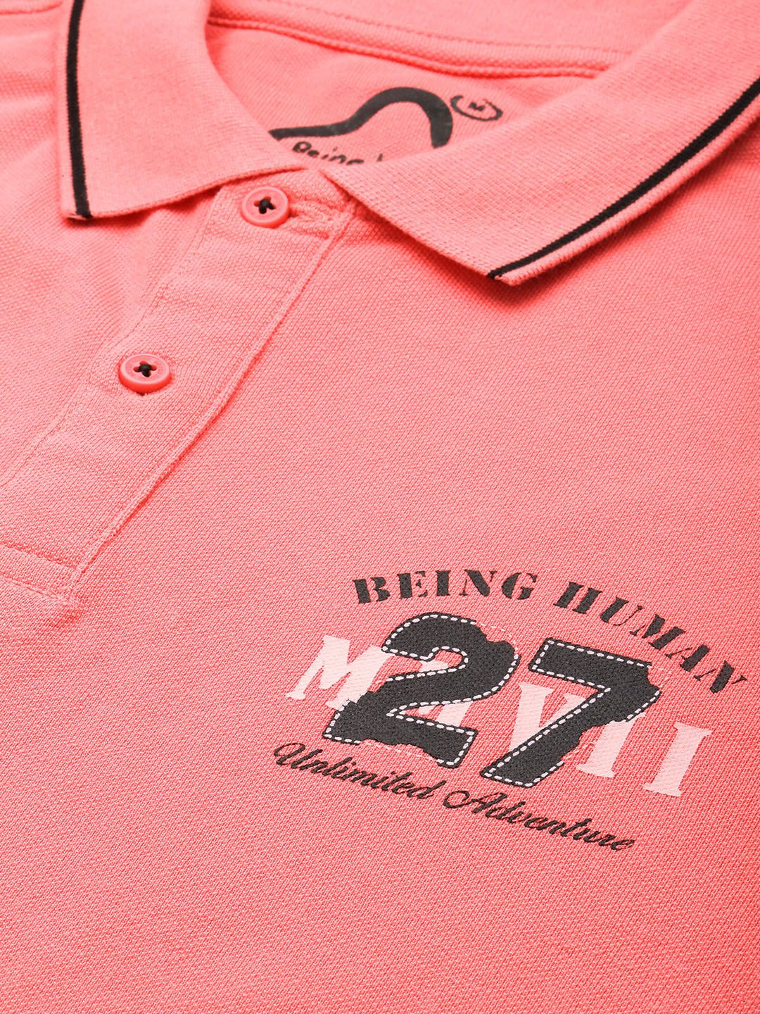 Being Human Polo Collar Pure Cotton T-shirt - Image 2