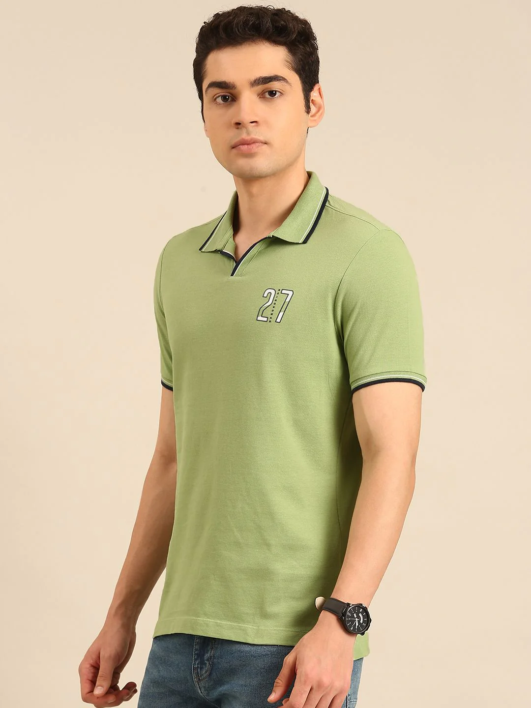 Being Human Polo Collar Pure Cotton T-shirt - Image 3
