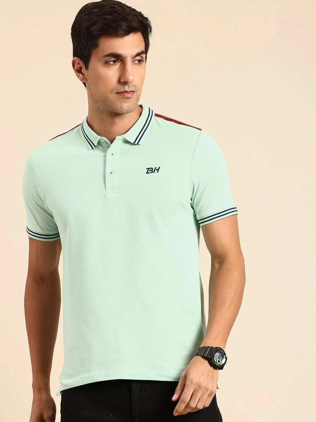 Being Human Polo Collar Pure Cotton T-shirt - Image 3