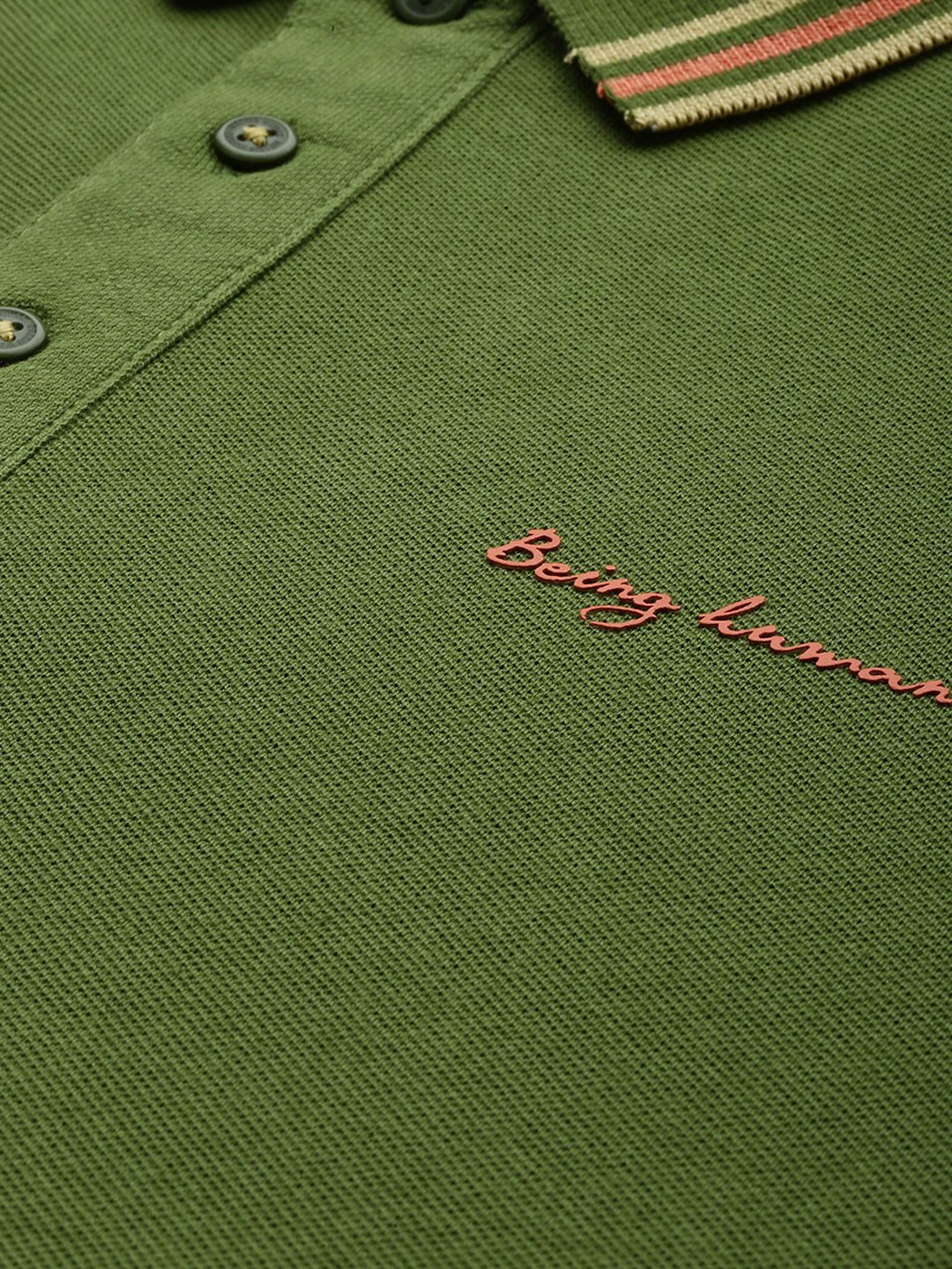 Being Human Polo Collar Pure Cotton T-shirt - Image 2