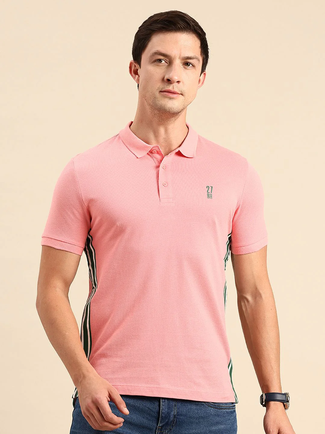 Being Human Polo Collar Pure Cotton T-shirt - Image 3
