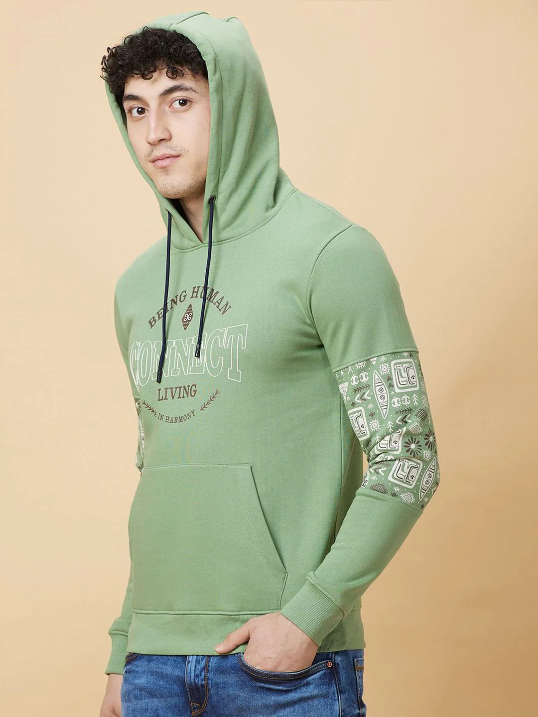 Being Human Printed Hooded Sweatshirt - Image 3