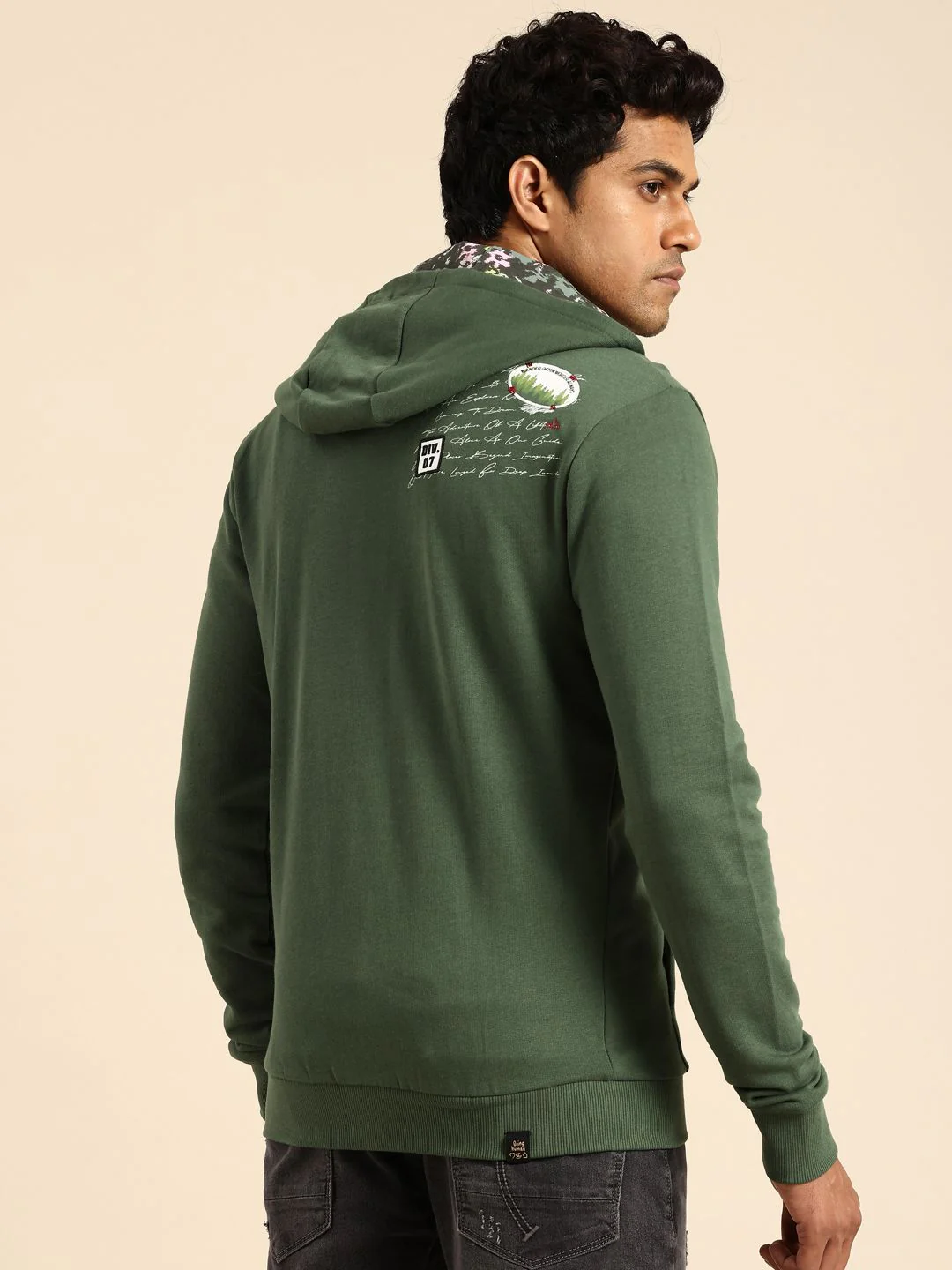 Being Human Printed Pure Cotton Hooded Sweatshirt - Image 5