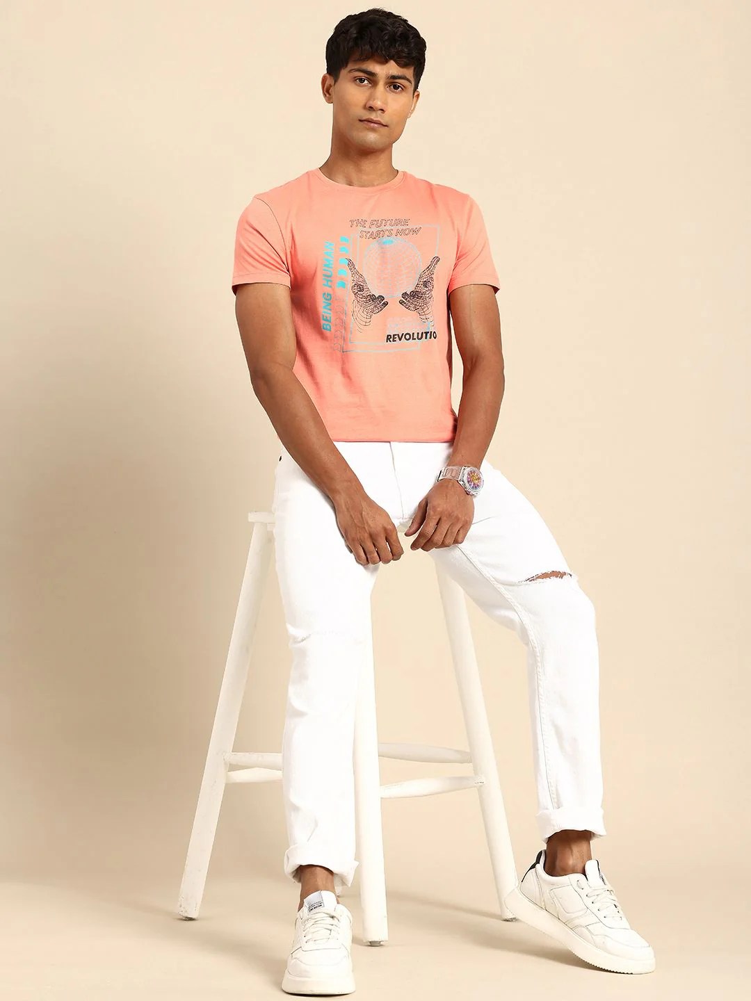 Being Human Printed Pure Cotton T-shirt - Image 4