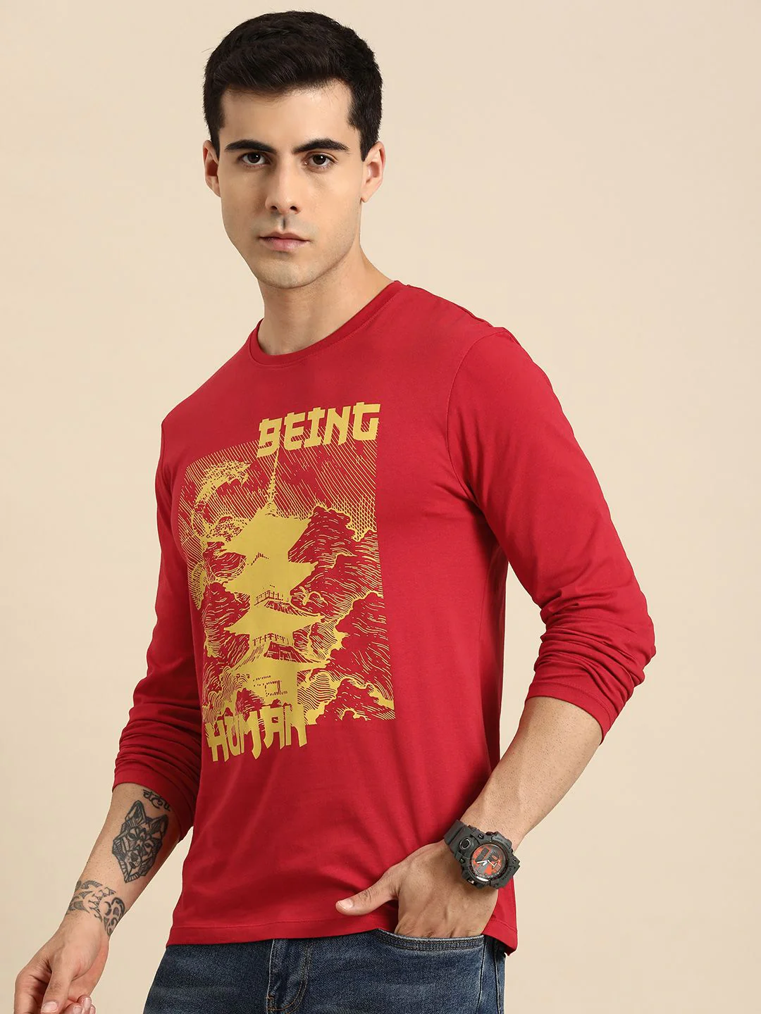 Being Human Printed Pure Cotton T-shirt - Image 3