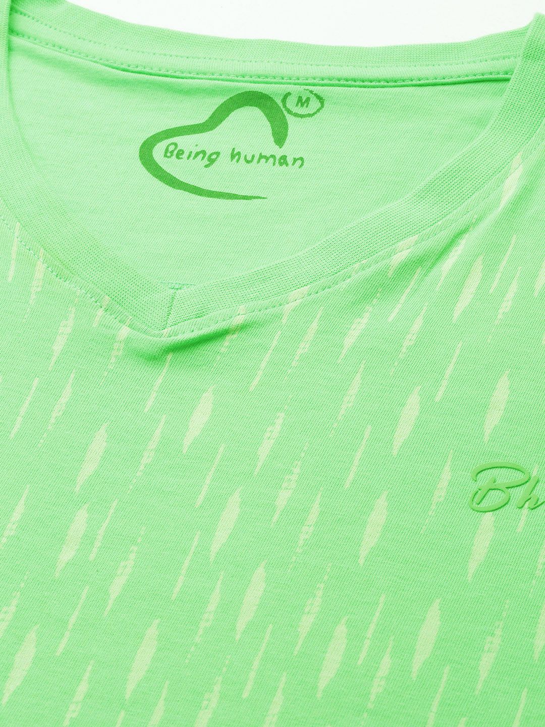 Being Human Pure Cotton Abstract Printed V-Neck T-shirt - Image 2