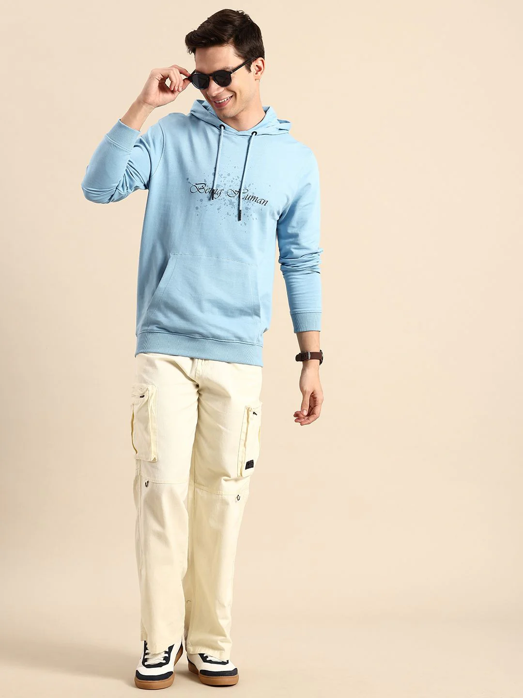 Being Human Pure Cotton Brad Logo Printed Hooded Sweatshirt - Image 4