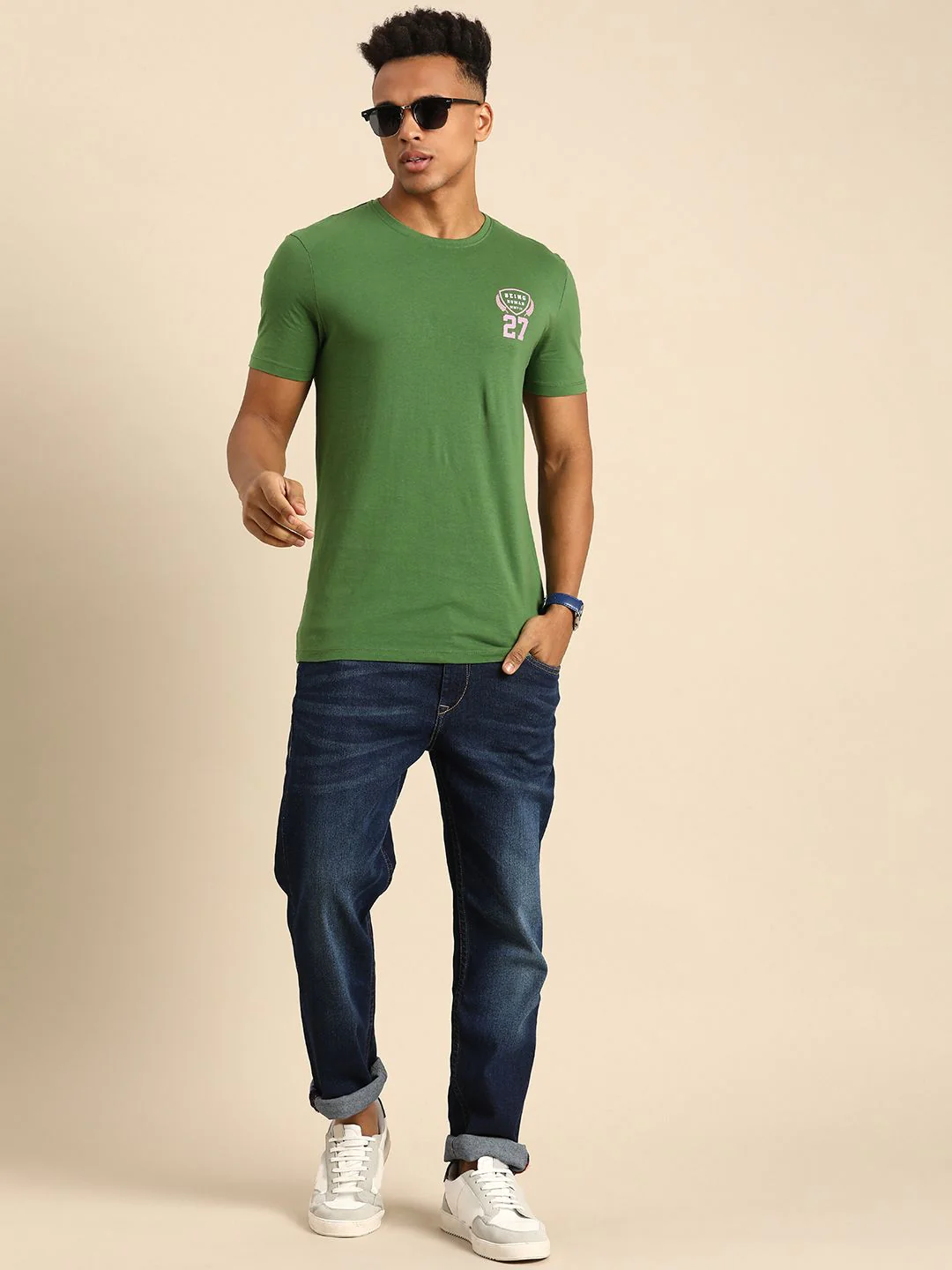 Being Human Pure Cotton Brand Logo Printed Casual T-shirt - Image 4