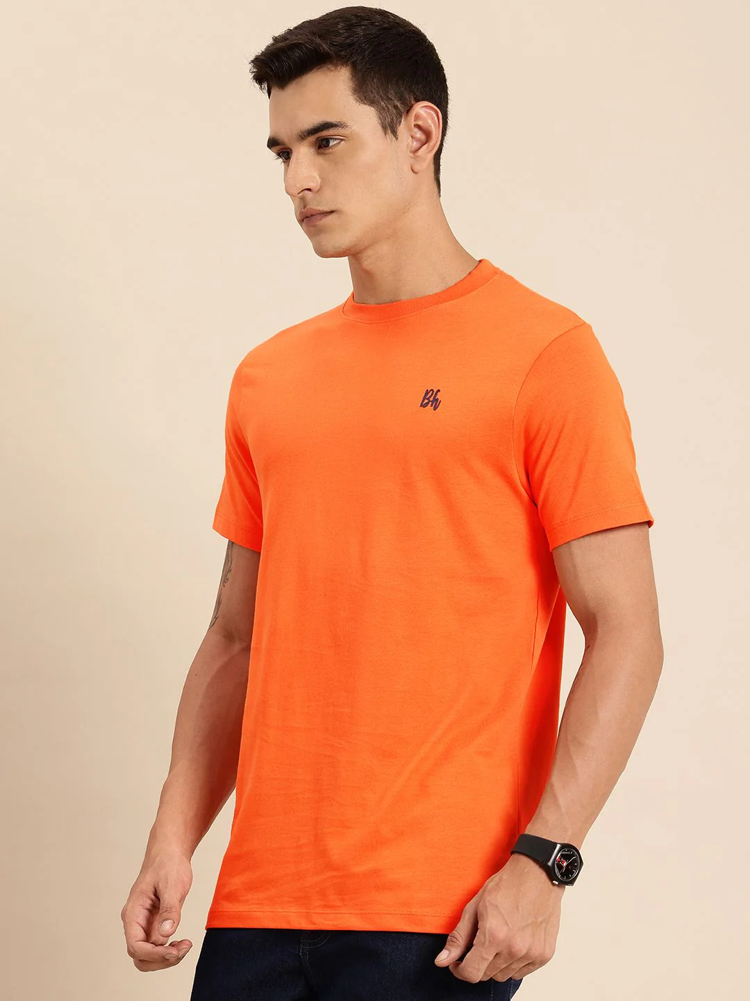 Being Human Pure Cotton Drop-Shoulder Sleeves Relaxed Fit T-shirt - Image 3