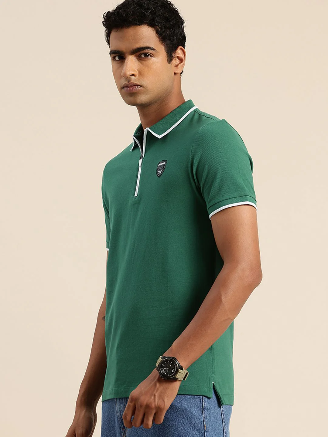 Being Human Pure Cotton Polo Collar Casual T-shirt - Image 3