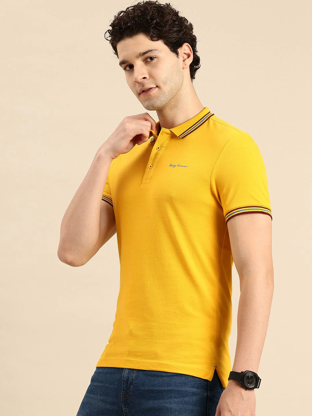 Being Human Pure Cotton Polo Collar Casual T-shirt - Image 3