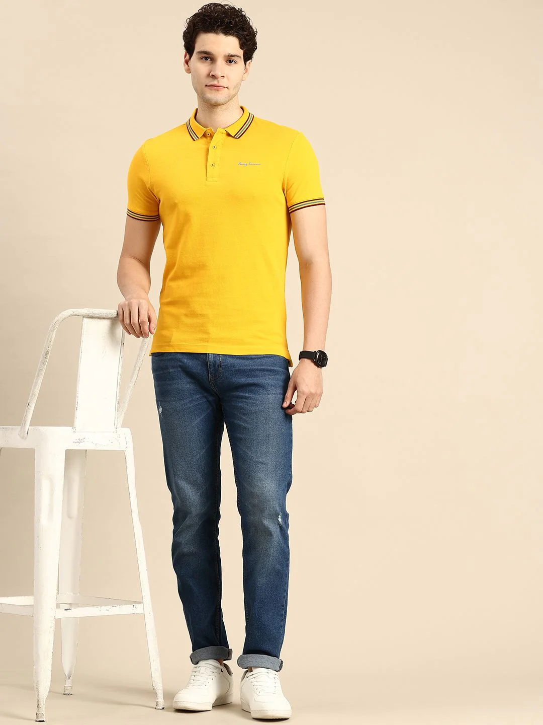 Being Human Pure Cotton Polo Collar Casual T-shirt - Image 4