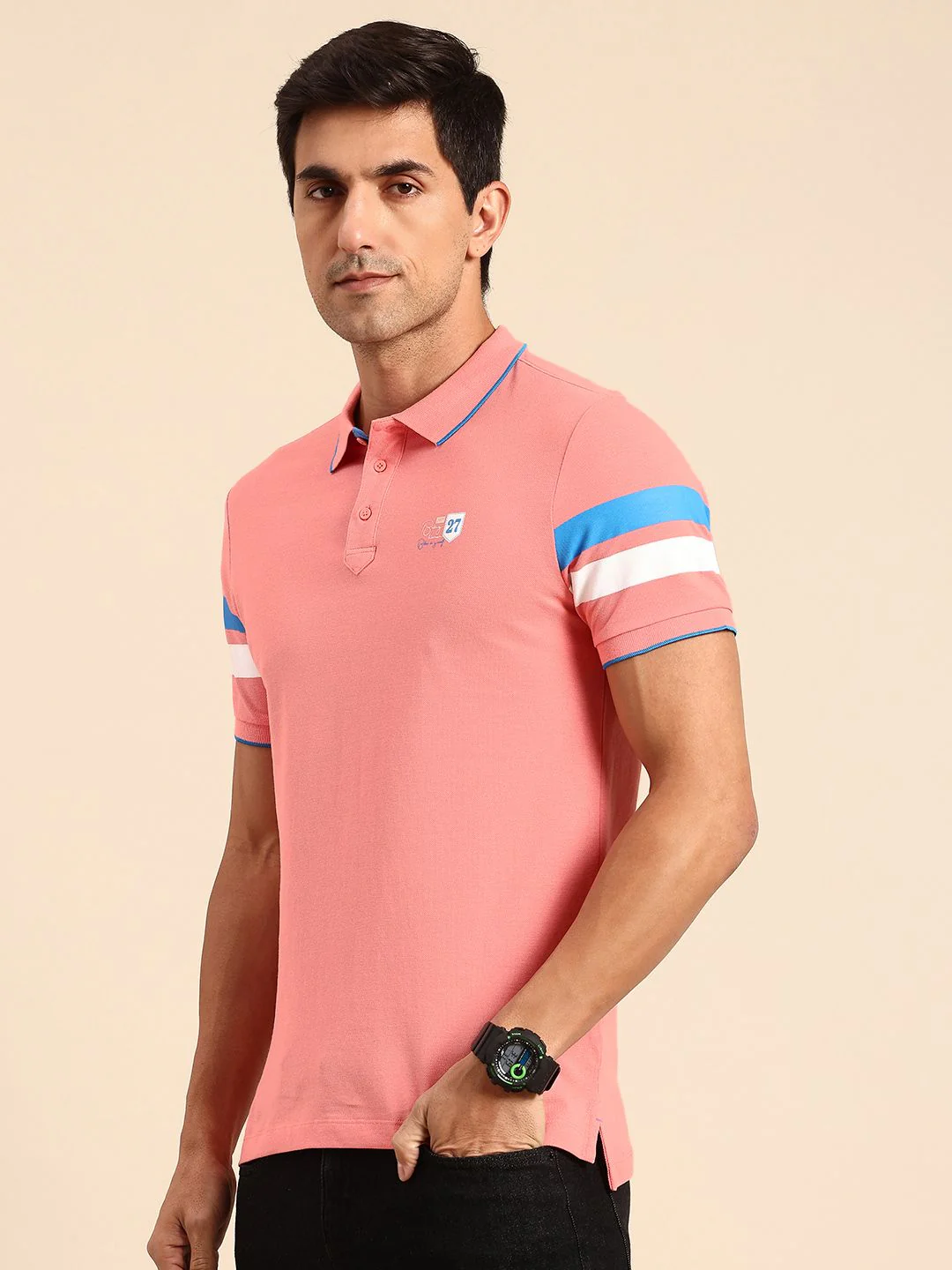 Being Human Pure Cotton Polo Collar T-shirt - Image 3