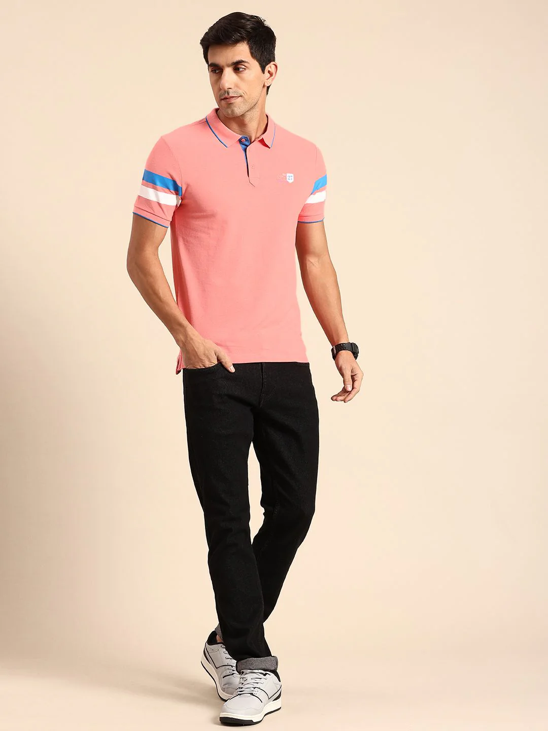 Being Human Pure Cotton Polo Collar T-shirt - Image 4