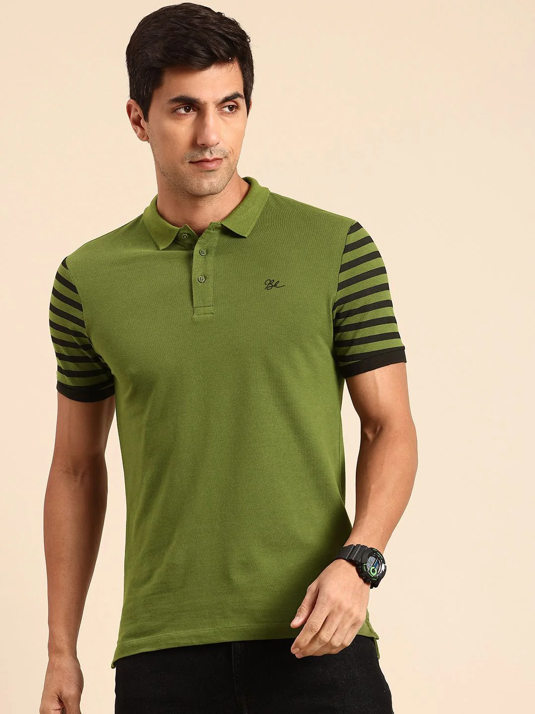 Being Human Pure Cotton Polo Collar T-shirt - Image 3